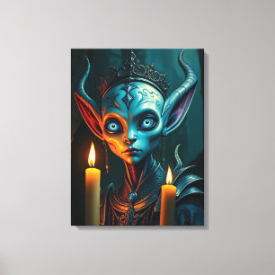Zarathos the Flame-Ritualist - Dark Fantasy Elven Canvas Print