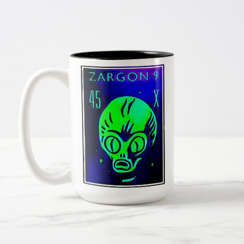 ZARGON ALIEN OUTER SPACE VISITOR  Two_Tone COFFEE MUG
