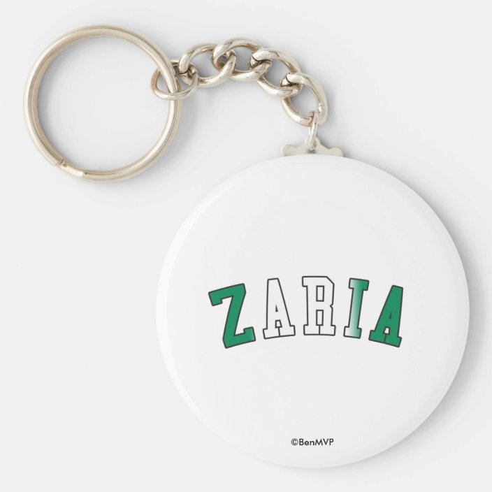 Zaria in Nigeria National Flag Colors Key Chain