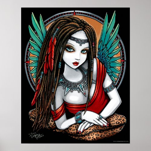 Zaria Tribal Aztec Mesoamerica Angel Poster