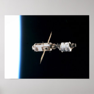 Zarya and Unity form International Space Station Poster