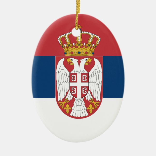 Zastava Srbije, Serbian flag Ceramic Ornament (Front)