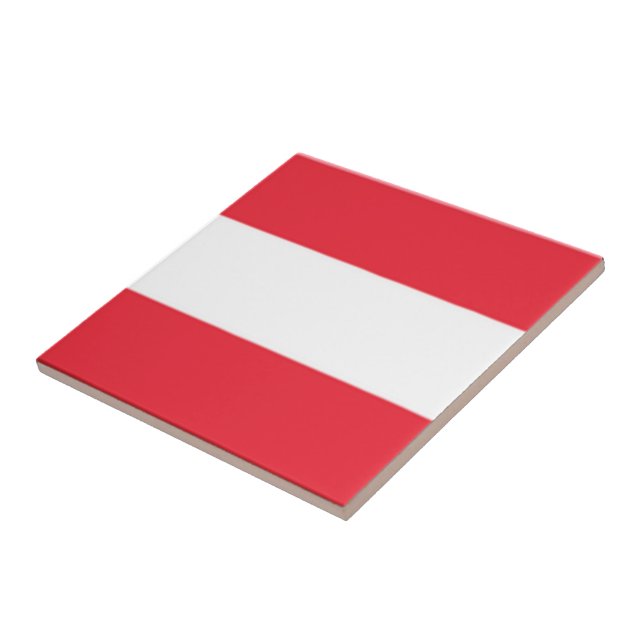 zAT001 AUSTRIAN FLAG, Austria, Ceramic Tile (Side)