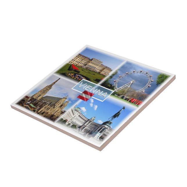 zAT003 VIENNA Schloss Schonbrunn Prater Funfair, Ceramic Tile (Side)