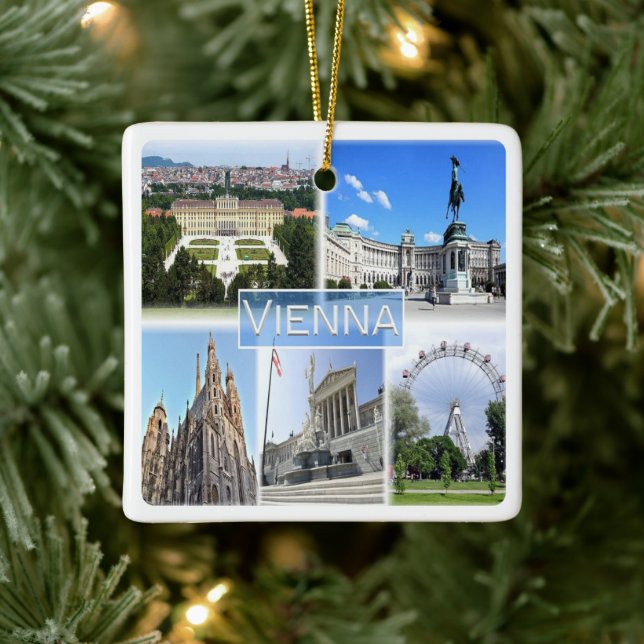 zAT005 VIENNA, Austria, Europe, Ceramic Ornament (Tree)