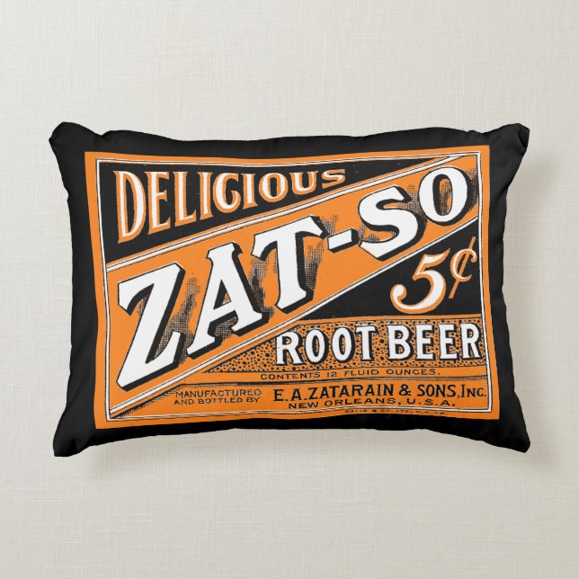 Zat-So 5¢ Root Beer Accent Pillow (Front)