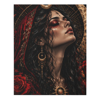 Zatarah's Lady in red A Faux Canvas Print