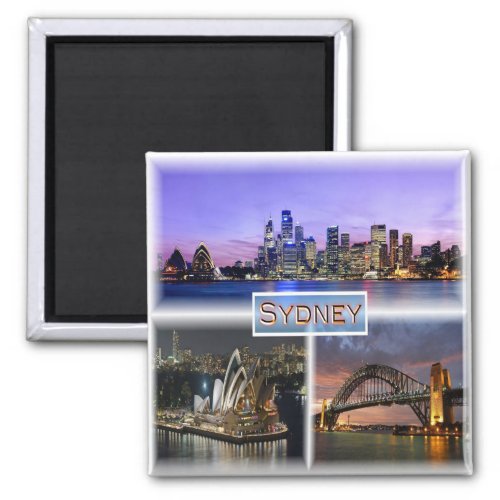 zAU007 SYDNEY by Night Australia Fridge  Magnet