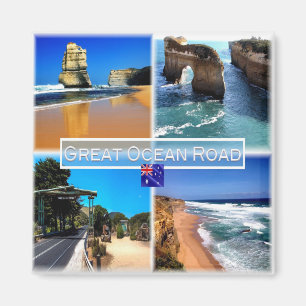 zAU009 GREAT OCEAN ROAD, Mosaic, Australia, Fridge Magnet