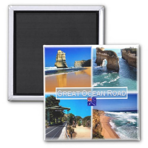 zAU009 GREAT OCEAN ROAD Mosaic Australia Fridge Magnet