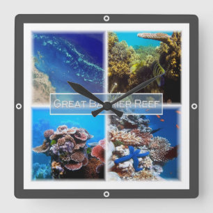 zAU011 THE GREAT BARRIER REEF, Australia, Square Wall Clock