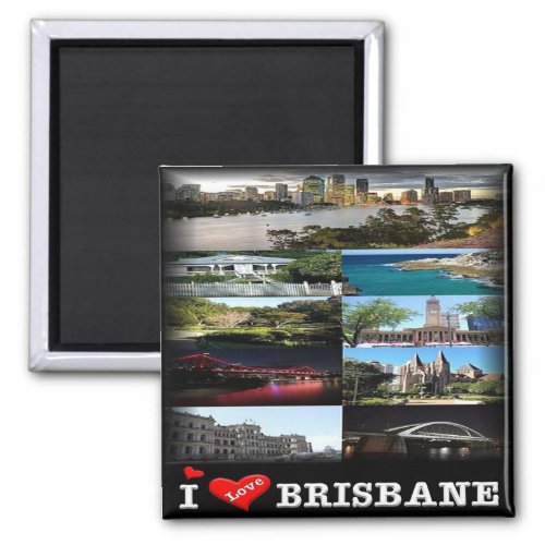 zAU012 BRISBANE Mosaic Australia Fridge Magnet