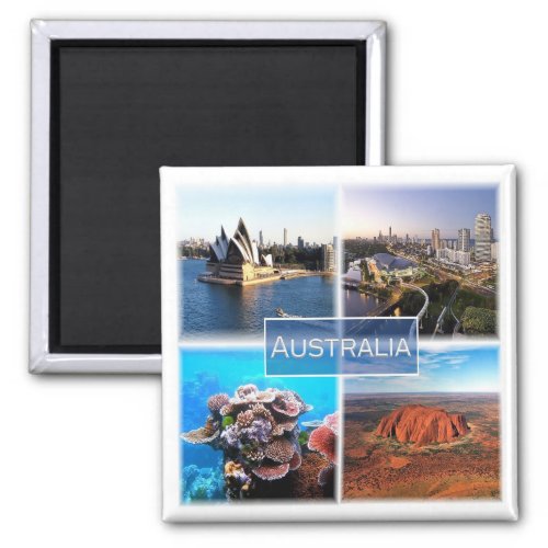 zAU015 AUSTRALIA Mosaic Oceania Fridge Magnet