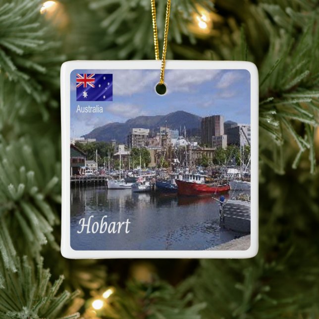 zAU096 HOBART, Harbour, Australia, Oceania, Ceramic Ornament (Tree)