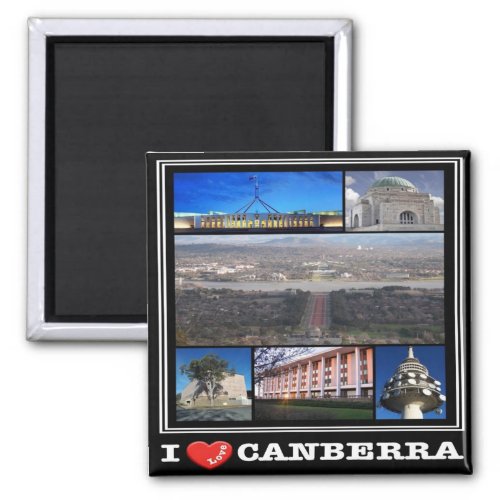 zAU102 CANBERRA I Love Mosaic Australia Fridge Magnet