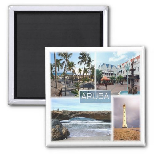 zAW003  ARUBA Mosaic America Fridge Magnet