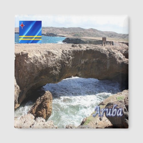 zAW009 ARUBA Baby Natural Bridge Fridge Magnet