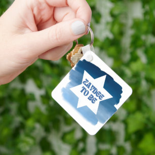 "Zaydee to Be" Funny New Jewish Grandpa Watercolor Keychain