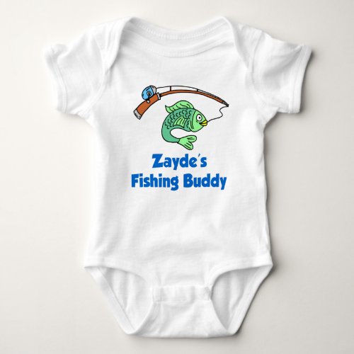 Zaydes Fishing Buddy Baby Bodysuit