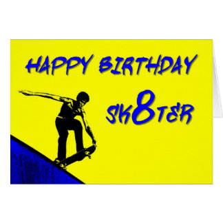 Skateboard Birthday Cards, Skateboard Birthday Card Templates, Postage ...