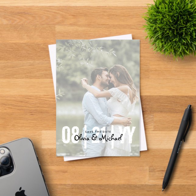 Zazzle Acrylic Wedding Save the Date Opaque Photo Acrylic Invitations (Insitu (Invitation Card))