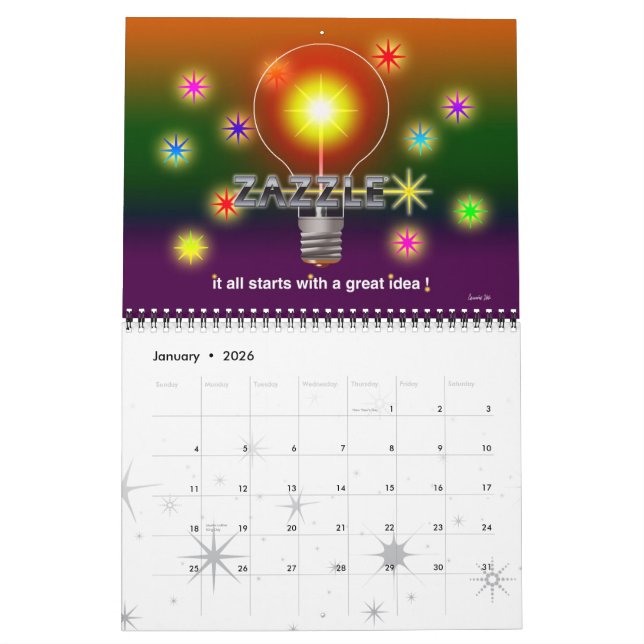 ZAZZLE CALENDAR (Jan 2026)