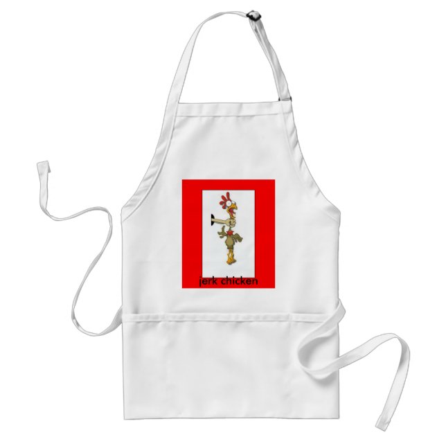 zazzle chicken choker, jerk chicken adult apron (Front)