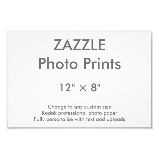 Zazzle Custom 12" x 8" Photo Print 30 x 20 cm