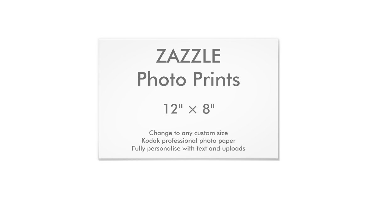 Zazzle Custom 12" x 8" Photo Print 30 x 20 cm Zazzle