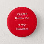 Zazzle Custom 2.25&quot; Standard Round Button Pin Red at Zazzle
