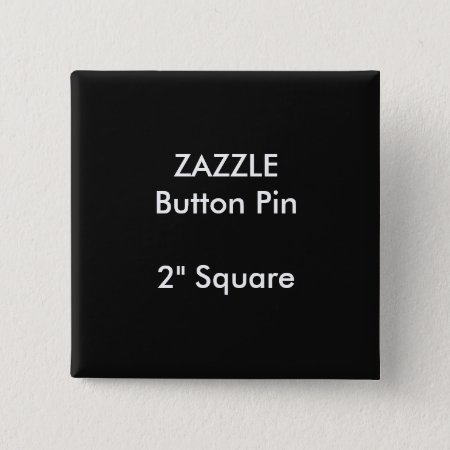 Zazzle Custom 2" Square Button Pin Black