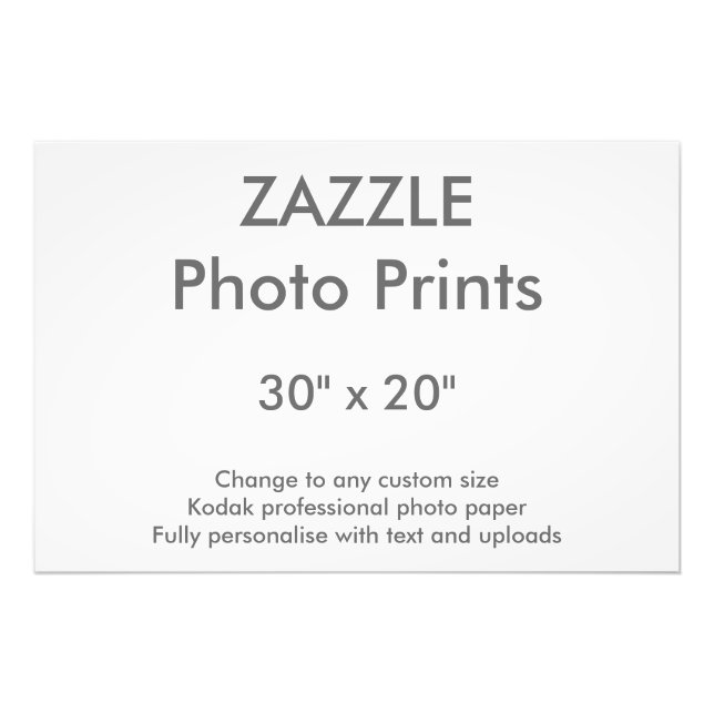 Zazzle Custom 30" x 20" Photo Print 76 x 51 cm (Front)