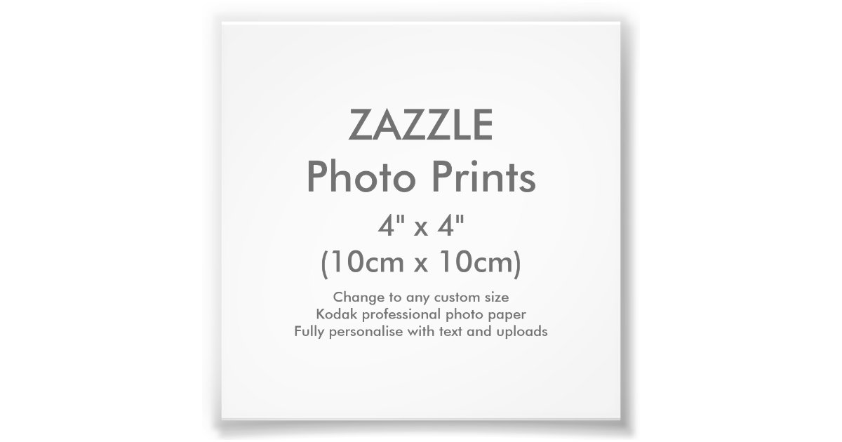Zazzle Custom 4" x 4" Photo Print Template Zazzle