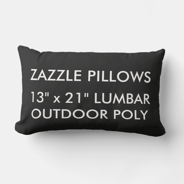 Zazzle Custom BLACK Outdoor Lumbar Pillow Template (Front)