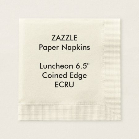 Zazzle Custom Ecru Coined Luncheon Paper Napkins