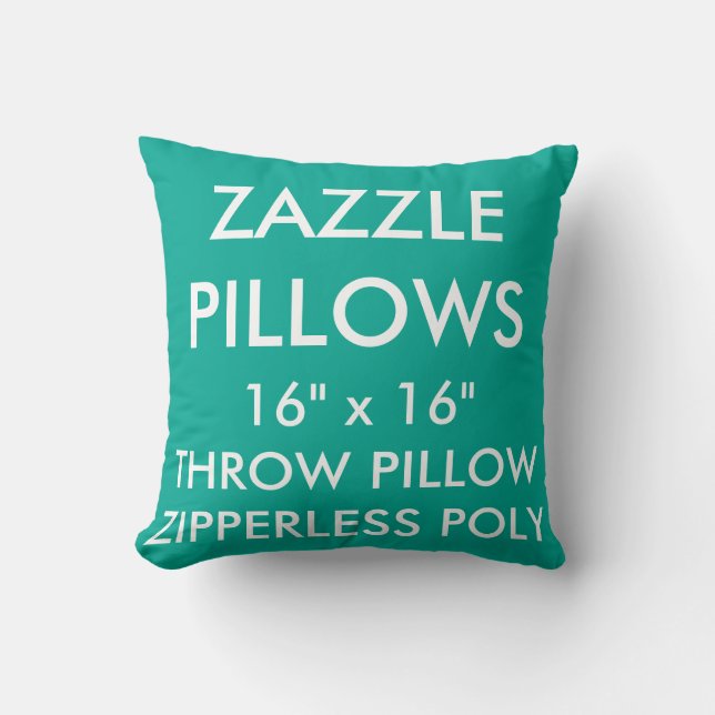 Zazzle Custom GREEN Zipperless Poly Throw Pillow (Front)