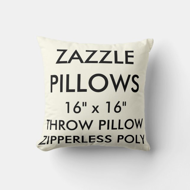 Zazzle Custom IVORY Zipperless Poly Throw Pillow (Front)