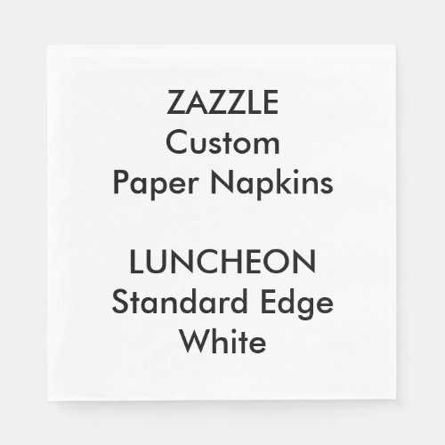 Zazzle Custom Large WHITE Luncheon Paper Napkins