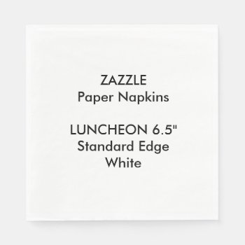 Zazzle Custom Large White Luncheon Paper Napkins by ZazzlePaperNapkins at Zazzle