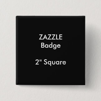 ZAZZLE Custom Printed 2" Square Badge BLACK Pinback Button
