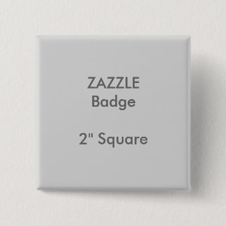 ZAZZLE Custom Printed 2" Square Badge GREY Pinback Button