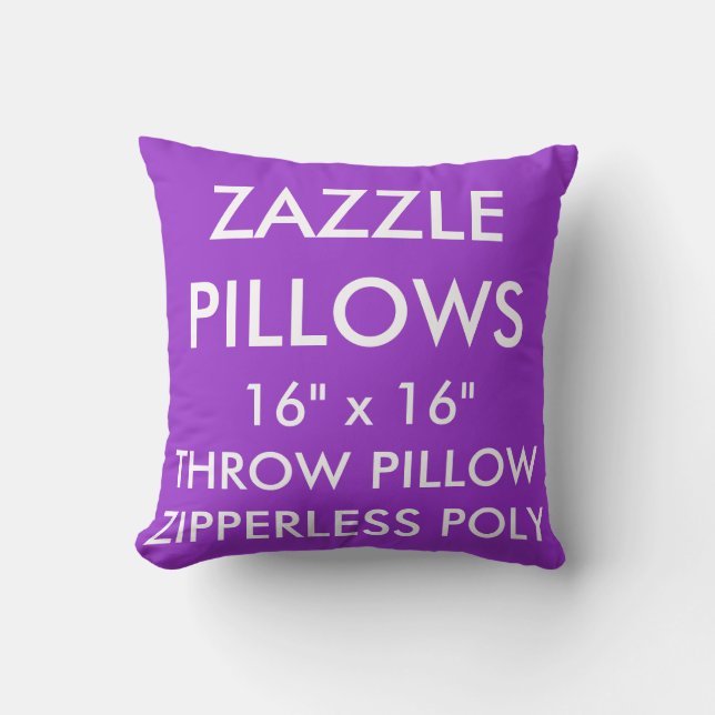 Zazzle Custom PURPLE Zipperless Poly Throw Pillow (Front)