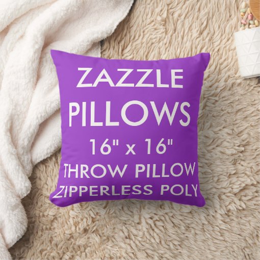 Zazzle Custom PURPLE Zipperless Poly Throw Pillow Zazzle