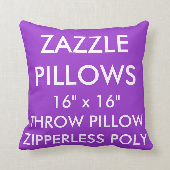 Zazzle Custom PURPLE Zipperless Poly Throw Pillow