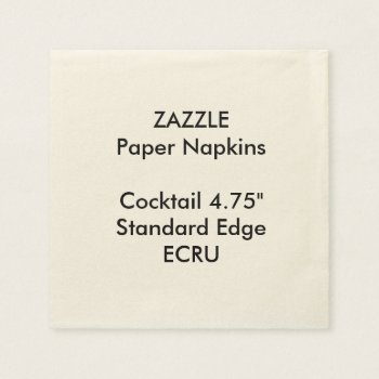 Zazzle Custom Small Ecru Cocktail Paper Napkins by ZazzlePaperNapkins at Zazzle