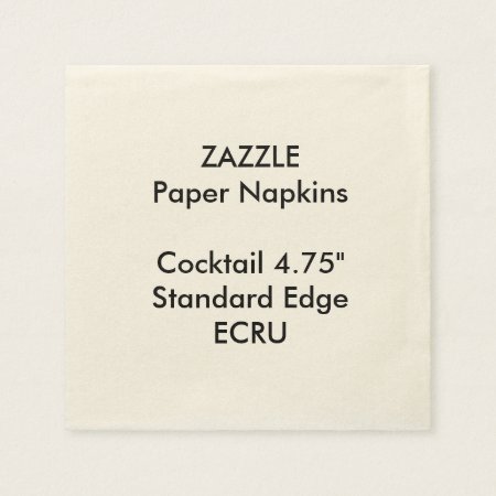 Zazzle Custom Small Ecru Cocktail Paper Napkins