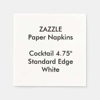 Zazzle Custom Small White Cocktail Paper Napkins by ZazzlePaperNapkins at Zazzle
