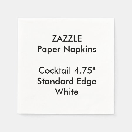 Zazzle Custom Small White Cocktail Paper Napkins
