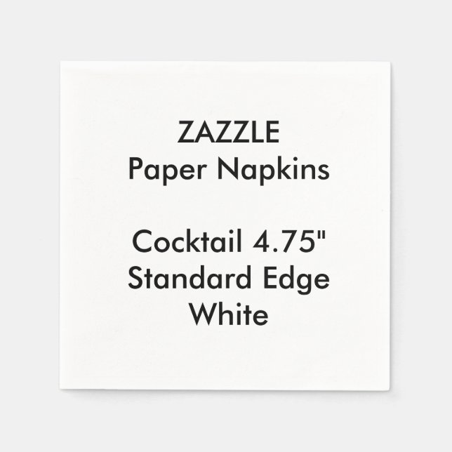 ZAZZLE Custom Small WHITE Cocktail Paper Napkins (Front)