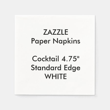 Zazzle Custom Small White Cocktail Paper Napkins
